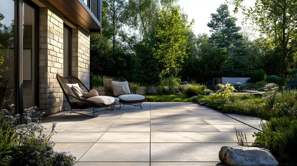 Modern geflieste Terrasse